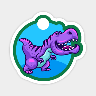 Cute Purple T-Rex Magnet