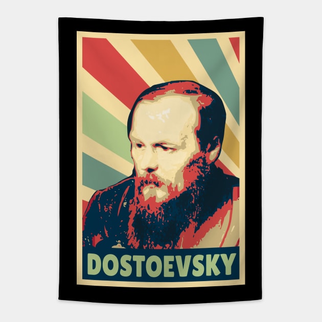 Fyodor Dostoevsky Vintage Colors Tapestry by Nerd_art
