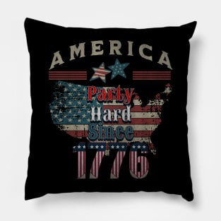 Vintage America - Party Hard Since 1776 T-Shirt and More! Pillow