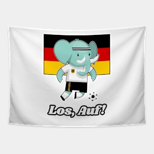 ⚽ German Flag, Cute Elephant, "Los, Auf!" Germany Football Tapestry