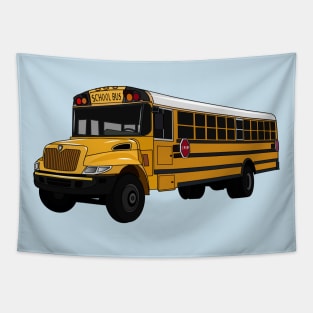 School bus cartoon illustration Tapestry