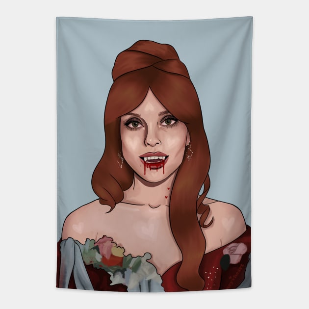 Fearless Vampire Sharon Tate Tapestry by thelamehuman