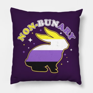 Non-Bunary LGBTQ Non-Binary Bunny Genderqueer Cute Pride Pillow