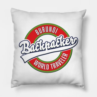 Burundi backpacker world traveler logo Pillow