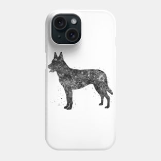 dutch shepherd dog black and white Phone Case