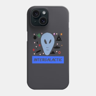 Colorful Intergalactic illustration on White Background Phone Case