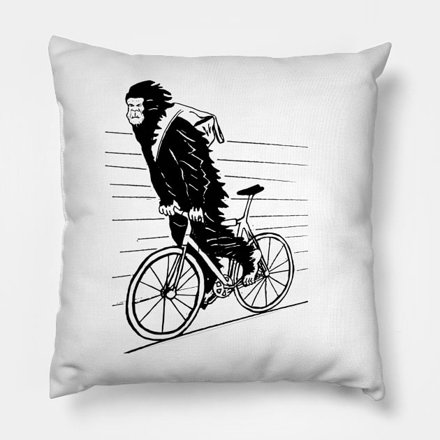 Bgfoot Riding A Bike Pillow by Tesszero