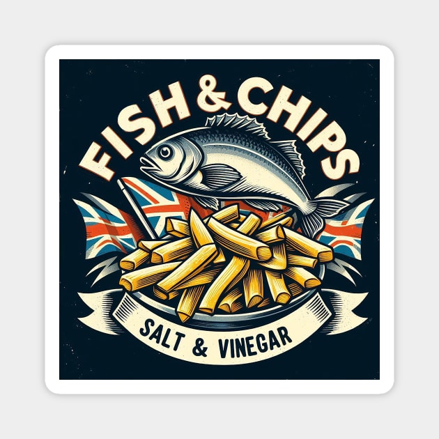 British Fish & Chips Magnet by Pickledjo