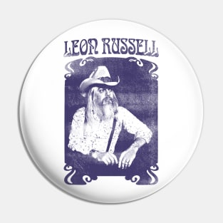 Leon Russell /// Retro Vintage Faded Look Fan Art Design Pin