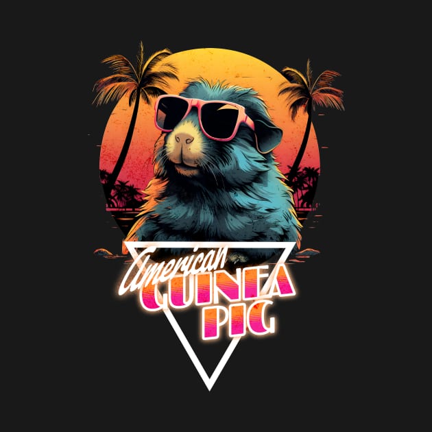 Retro Wave American Guinea Pig Vibes by Miami Neon Designs