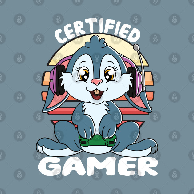 Disover Certified Gamer Rabbit - Gamer Boy - T-Shirt