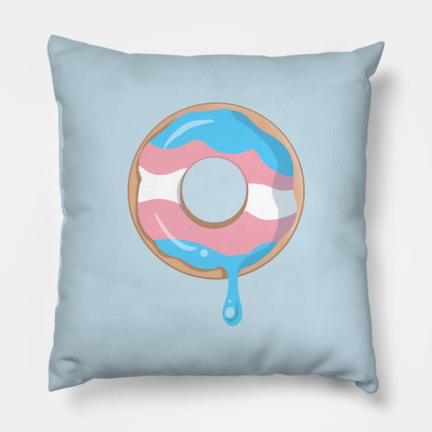 Trans Donut Pillow by LittleGreenHat