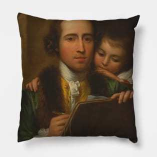 The Artist and His Son Raphael by Benjamin West Pillow