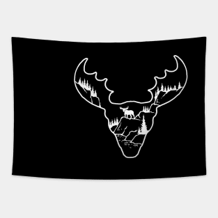 Moose Elk Shape Nature Animal Illustration Tshirt Tapestry