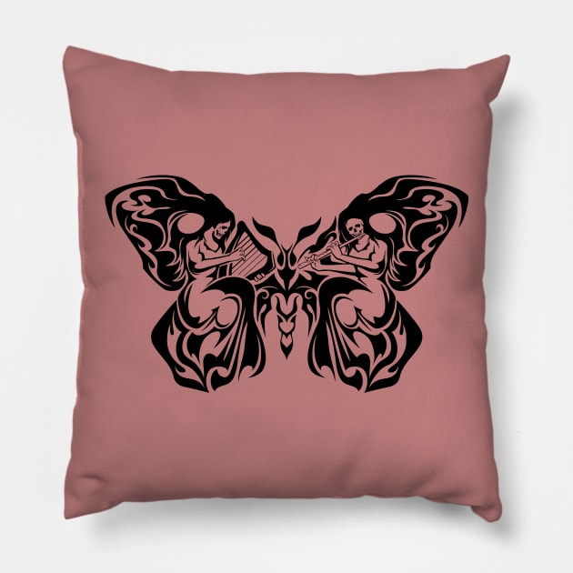 Tribal Moth Pillow by TurkeysDesign