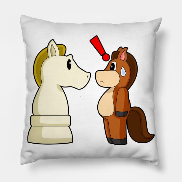 Chess piece Knight Horse Chess Pillow by Markus Schnabel