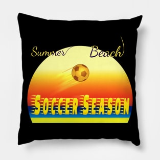 Summer beach soccer season design Pillow