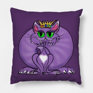 Pretty-Pretty Purple King Kitty Pillow