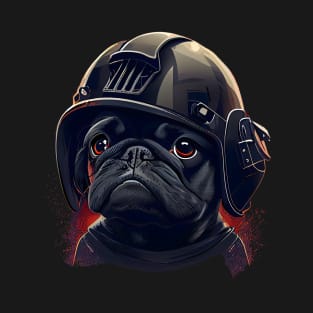 Pug as football player three T-Shirt