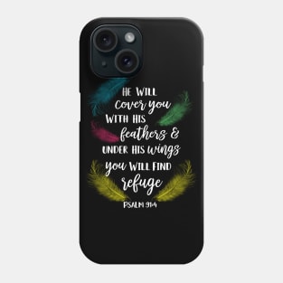 Cover You With His Feathers Psalm 91:4 Parrot bird Phone Case