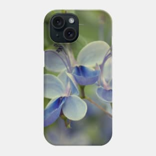 Unique Blue Flower with green leaves nature lovers beautiful photography design Phone Case