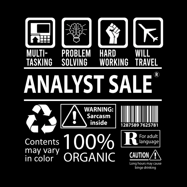 Analyst Sale T Shirt - MultiTasking Certified Job Gift Item Tee by Aquastal