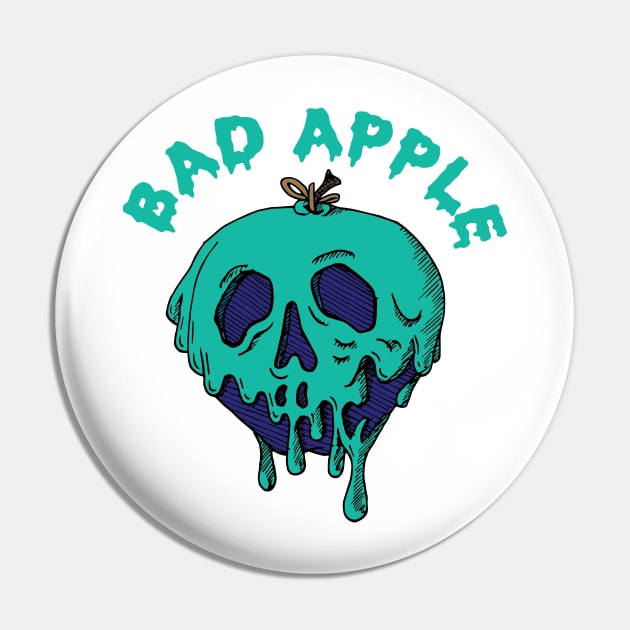 Bad Apple Teal + Blue Pin by racoco