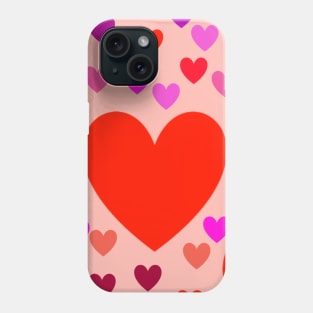 red blue heart pattern design background Phone Case