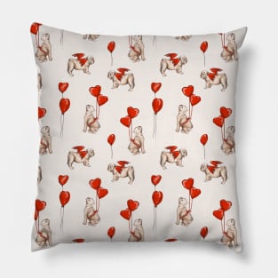 Pug love beige Pillow