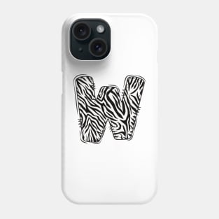 Zebra Letter W Phone Case