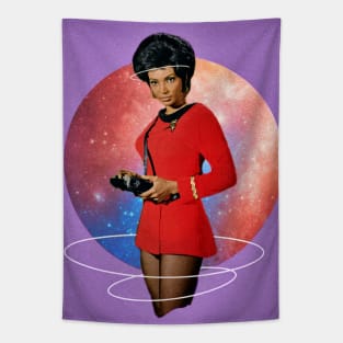 Vintage Collage Space Communications Officer Tapestry