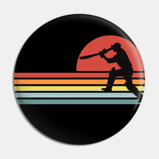 Retro Cricket Player Pin