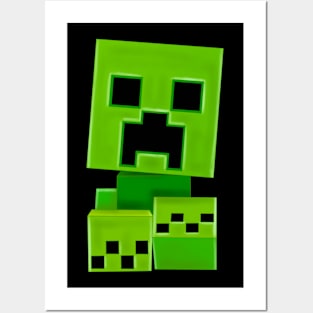 Minecraft creeper face-Artwork by @Travel Poster AI