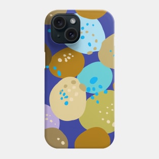 Beach stones and rounds on blue seamless pattern Phone Case