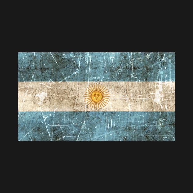 Vintage Aged and Scratched Argentinian Flag by jeffbartels