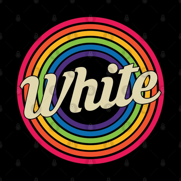 White - Retro Rainbow Style by MaydenArt