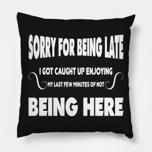 Sorry for being late I got caught up enjoying my last few minutes of not being here Pillow