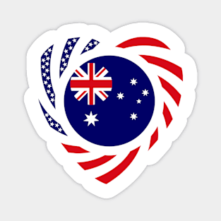 Australian American Multinational Patriot Flag Series (Heart) Magnet