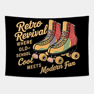 Orange and Black Roller Skates: A Retro Revival with a Modern Twist Tapestry