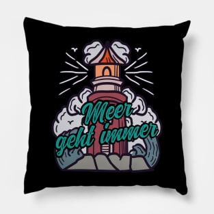 Meer geht immer Leuchtturm mit Möwen Pillow