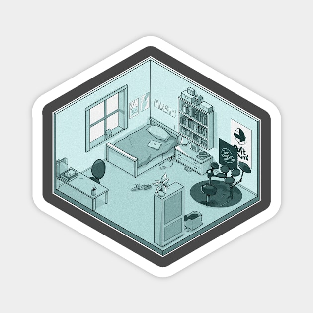 Charlie Spring - Heartstopper - isometric bedroom Magnet by daddymactinus