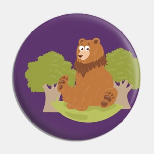 Bear hand Drawn Illustration Pin