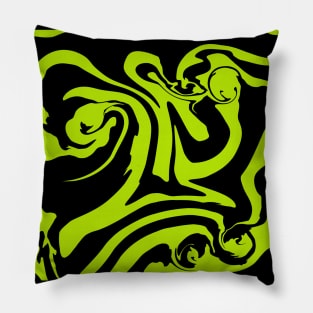 Spill - Lime Green and Black Pillow