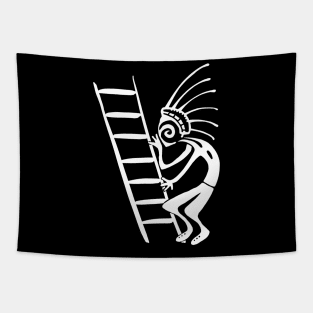 Kokopelli ladder white Tapestry