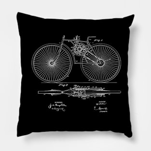 Bicycle Vintage Patent Drawing Pillow