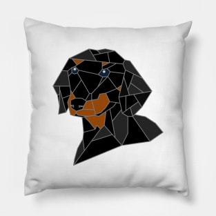 Dachshund Black Stained Glass Pillow