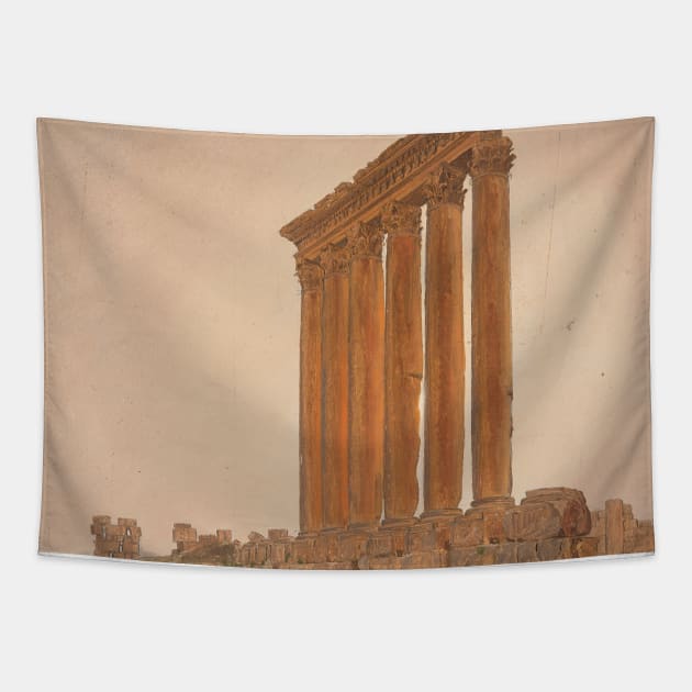 Ruins of the Temple of Zeus, Baalbek by Frederic Edwin Church Tapestry by Classic Art Stall