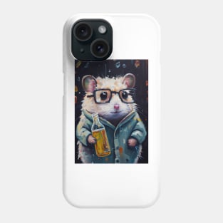 Lab Rats - impasto oil painting.  Hamster with a bottle Phone Case