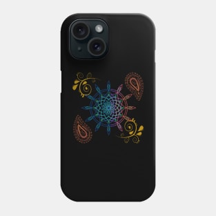 Black dreamcatcher and paisley motif pattern mandala design illustrations Phone Case