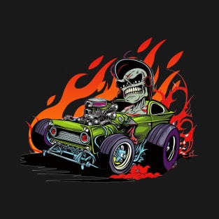 Monster Hot Rod Zombie Coupe Street Racer Retro Design T-Shirt